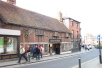 A fine timber framed building, currently used as a restaurant.