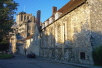 The far side of the 15th Century Hall that adjoins the Deanery, looking toward the Norman arches of the Chapter House.