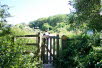 The first of a pair of kissing gates.