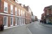 The building to the left contains some rare and historic wall paintings. Once a Rectory, then Restaurant, the building has been converted for residential use.