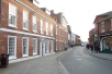 The building to the left contains some rare and historic wall paintings. Once a Rectory, then Restaurant, the building has been converted for residential use.