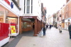 Supported on a series of pillars, the projecting and overhanging buildings form an unusual feature of the High Street.