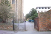 Walk up the driveway by the church. Built in 1926 the church features a Norman doorway built into the North wall.