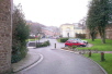 Walk to the top of the driveway from the church, and turn right into Jewry Street.